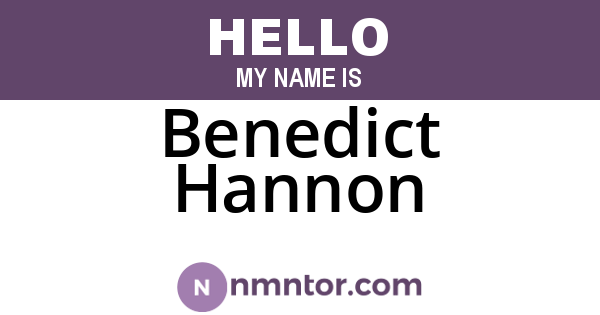Benedict Hannon