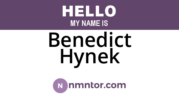 Benedict Hynek