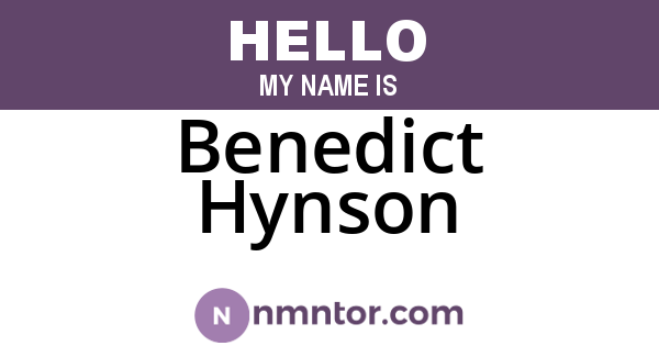 Benedict Hynson