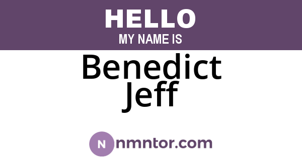 Benedict Jeff