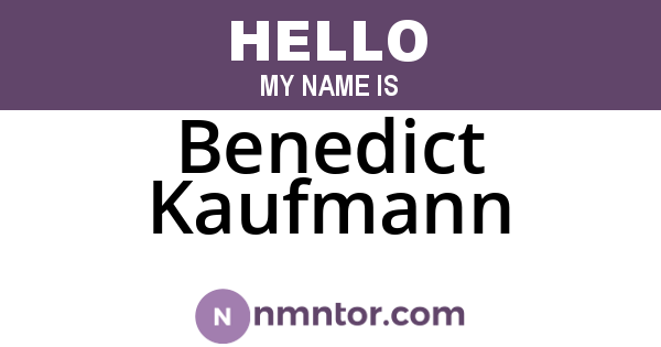Benedict Kaufmann