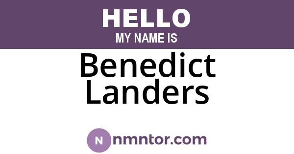 Benedict Landers