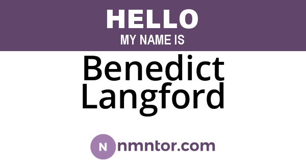 Benedict Langford