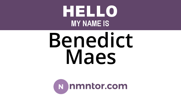 Benedict Maes