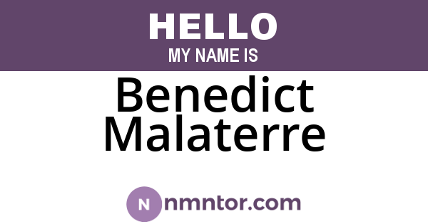 Benedict Malaterre
