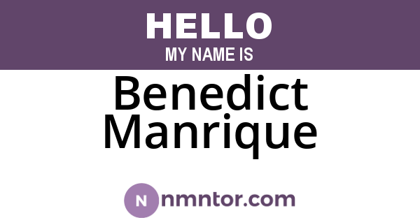 Benedict Manrique