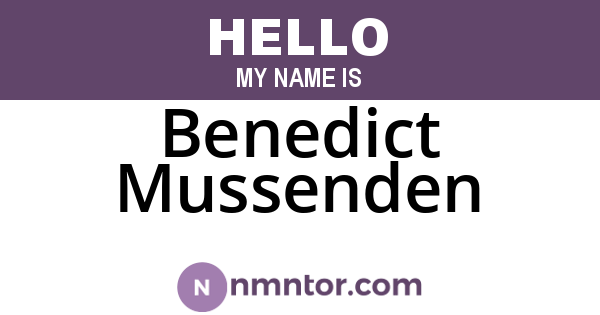 Benedict Mussenden