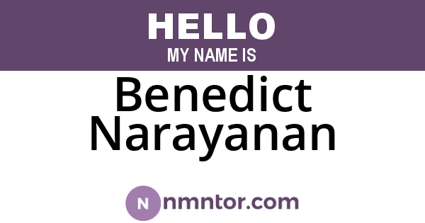 Benedict Narayanan
