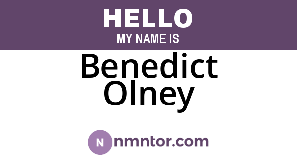 Benedict Olney