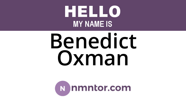 Benedict Oxman