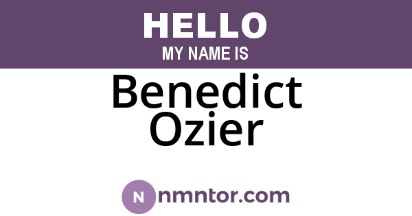 Benedict Ozier