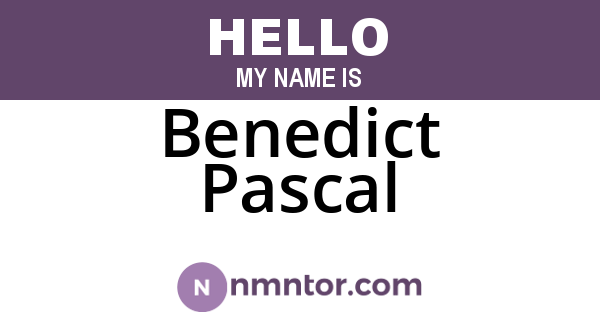Benedict Pascal