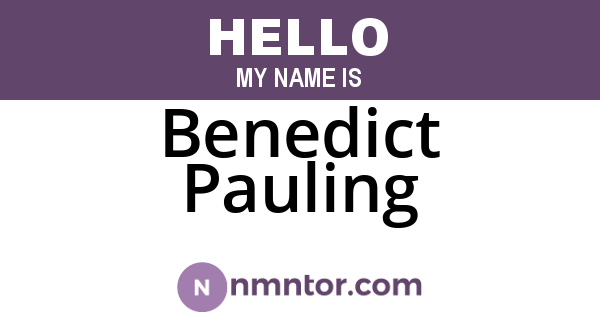 Benedict Pauling