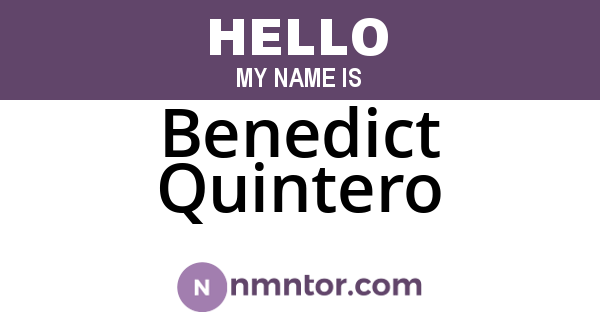 Benedict Quintero