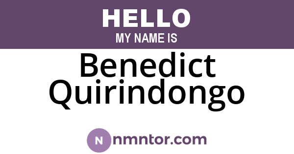 Benedict Quirindongo
