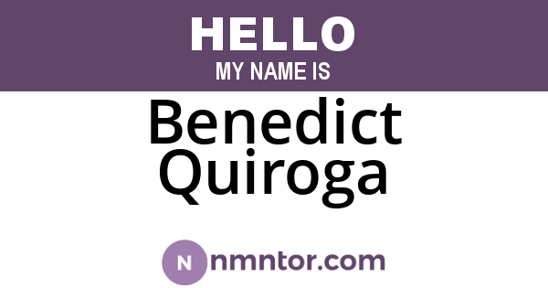 Benedict Quiroga