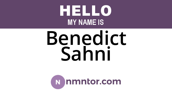 Benedict Sahni