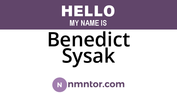 Benedict Sysak
