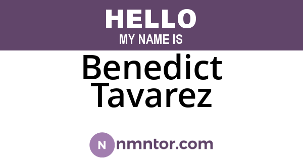 Benedict Tavarez