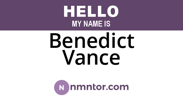 Benedict Vance