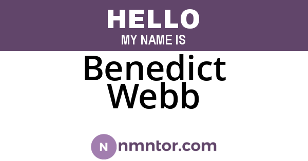Benedict Webb