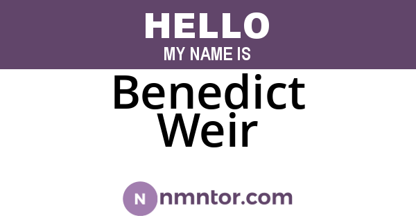 Benedict Weir