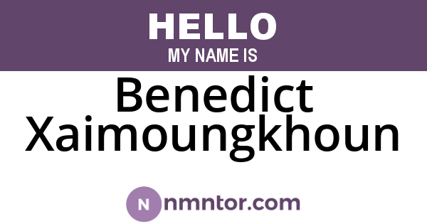 Benedict Xaimoungkhoun