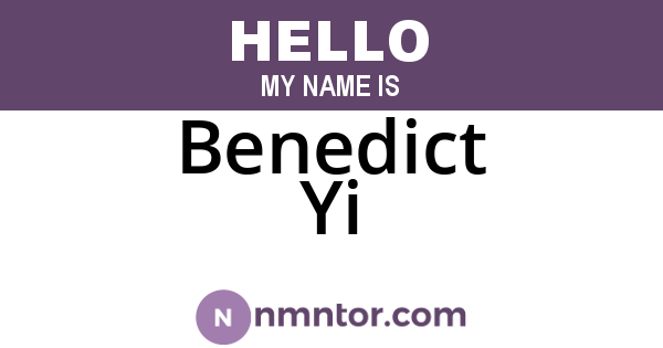 Benedict Yi