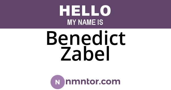 Benedict Zabel