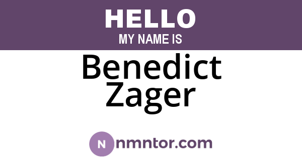 Benedict Zager