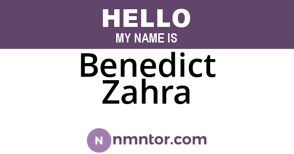 Benedict Zahra