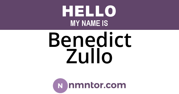Benedict Zullo