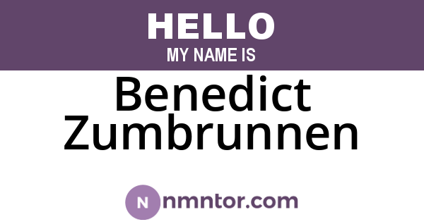 Benedict Zumbrunnen