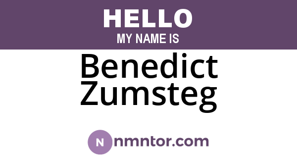 Benedict Zumsteg