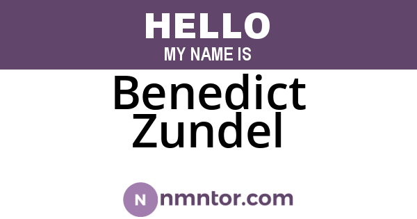 Benedict Zundel