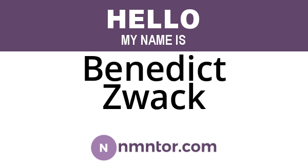 Benedict Zwack