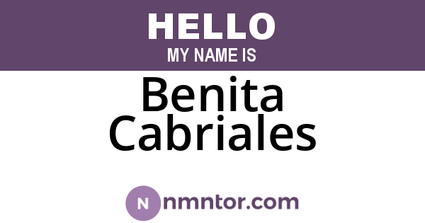 Benita Cabriales