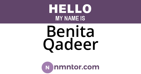 Benita Qadeer