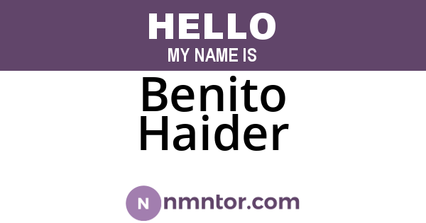 Benito Haider
