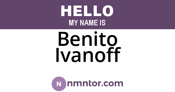 Benito Ivanoff