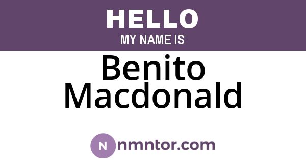 Benito Macdonald