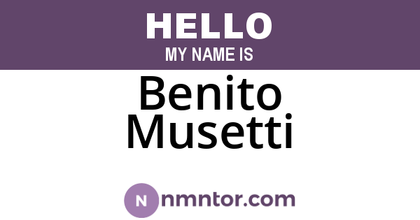Benito Musetti