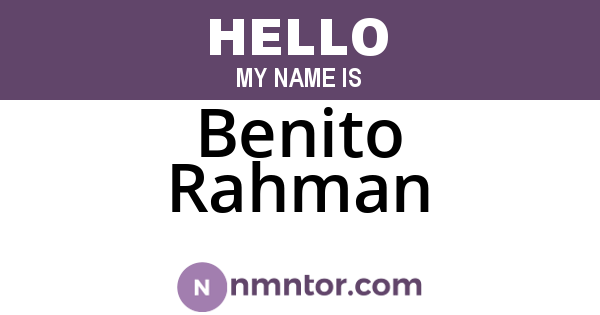 Benito Rahman