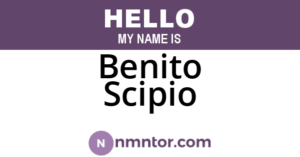 Benito Scipio