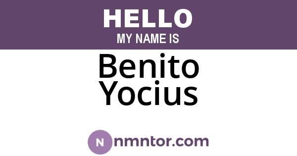 Benito Yocius