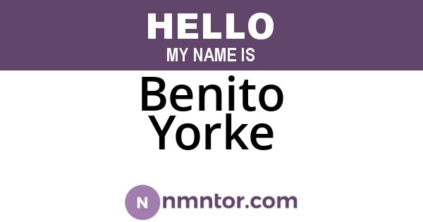 Benito Yorke