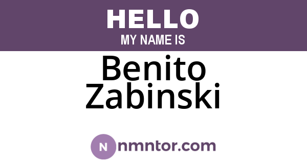 Benito Zabinski
