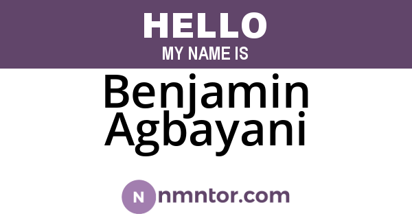 Benjamin Agbayani