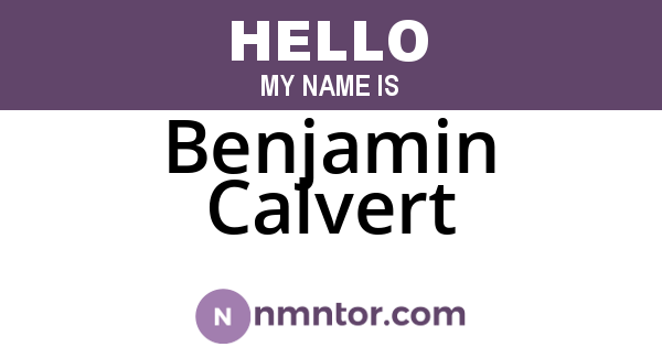 Benjamin Calvert
