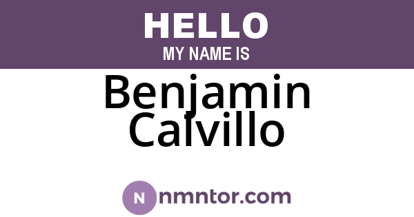 Benjamin Calvillo